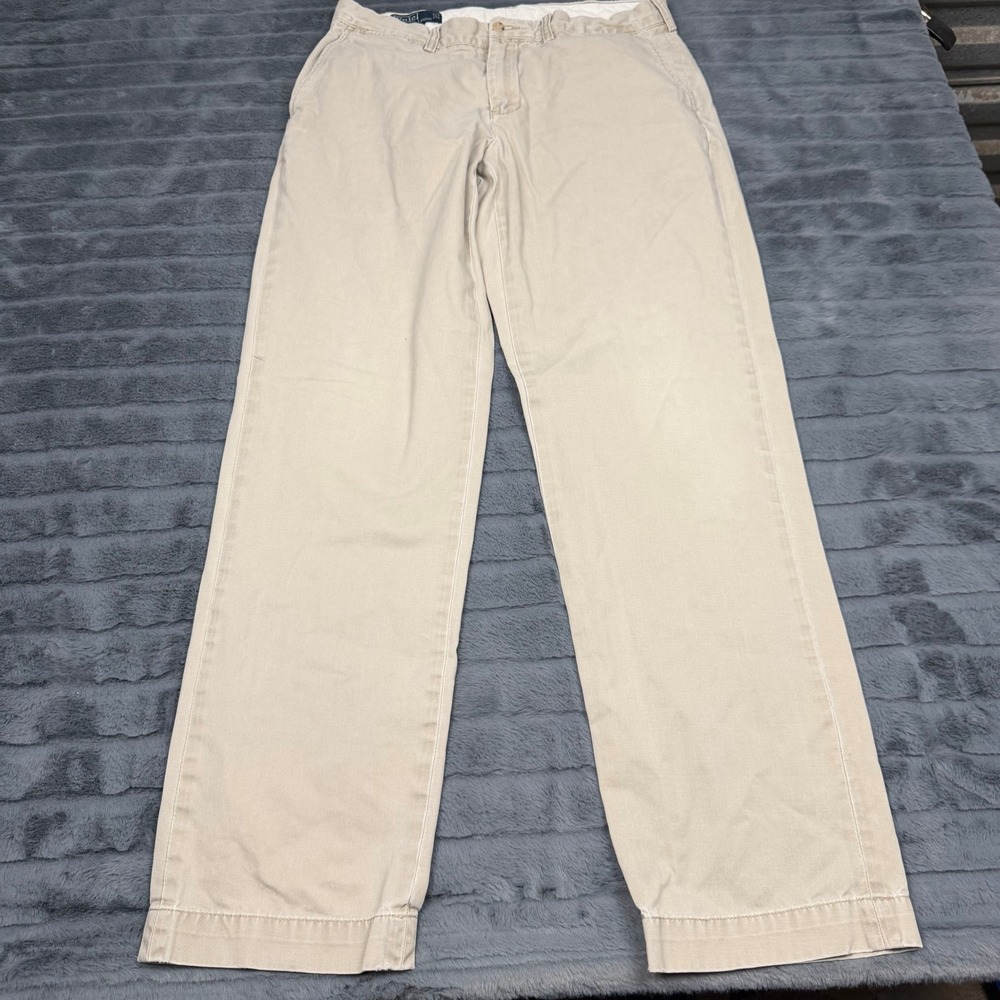 Polo Ralph Lauren Preston Pant Mens 34x34 Khaki Tan Cotton Chino Trousers